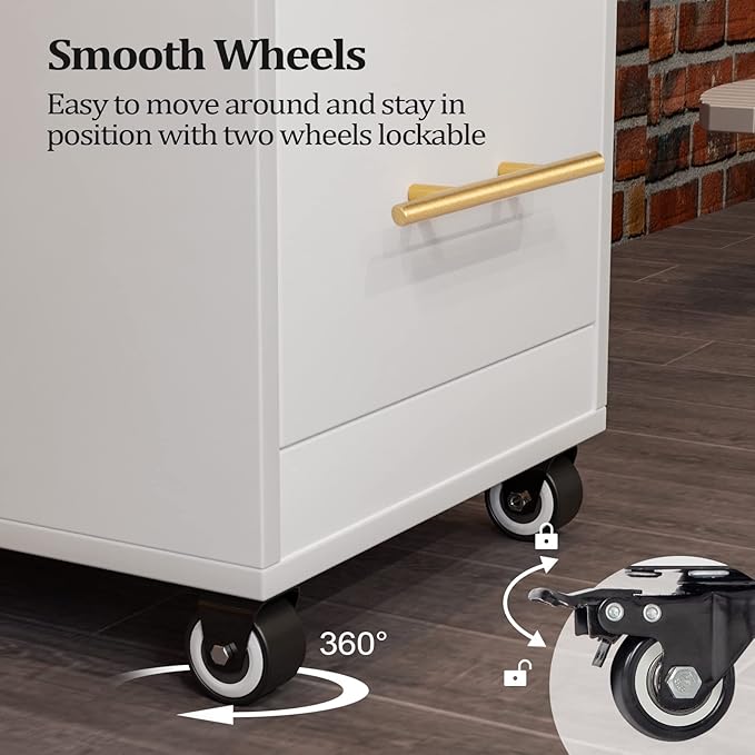 Wood Salon Trolley with Wheels - Mobile Storage Organizer for Hair Stylist, Barbershop & Spa