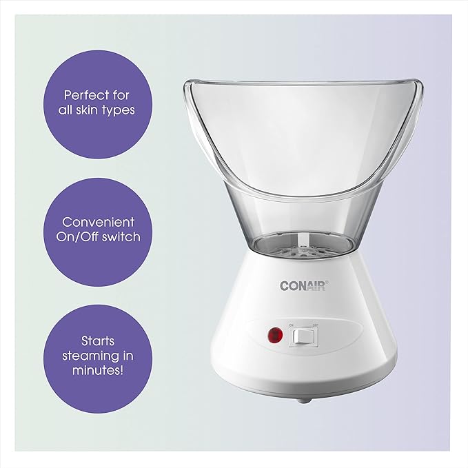 True Glow by Conair Facial Steamer - Face Steamer for Facial Deep Cleaning - Home Facial Spa