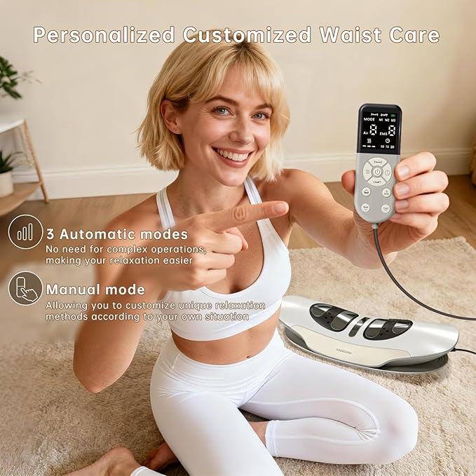 Zenopax Electric Lumbar Traction Device, Multifunctional Back Traction Device with Dynamic Traction, Left-Right Swing, 8-Level Electrotherapy, Vibration Massage, 3-Level Hot Compress
