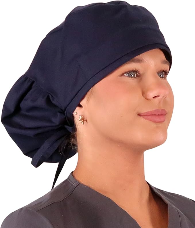 Sparkling EARTH Big Hair Ponytail Classic Surgical Style Scrub Working Cap - Made in The USA!!!