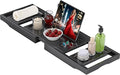 Bathtub Tray Caddy,Premium Bamboo Expandable Bath Tub Trays Table, Foldable Bathroom Accessories,Great House Warming, Anniversary and Birthday Gifts,Black