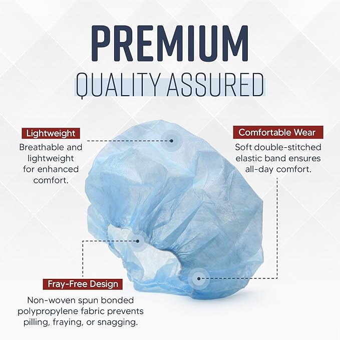 Medical Nation 21" Disposable Bouffant Caps | Pack of 100, White | Hairnets, Non-Woven, Non-Pleated Head Hair Covers |For Medical, Labs, Nurse, Tattoo, Food Service, Hospital, Cooking - Size 21" White