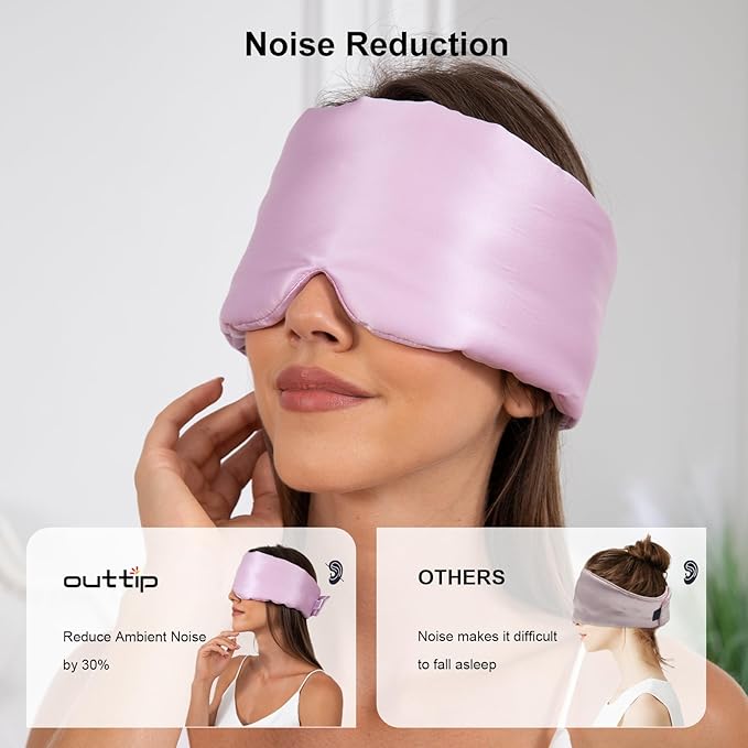 100% Mulberry Silk Sleep Mask for Women & Men Beauty Sleep, Adjustable Blindfold Silk Eye Mask for Sleeping Side Sleepers, Soft Pressure-Free Design for Home, Travel, Office, Nap