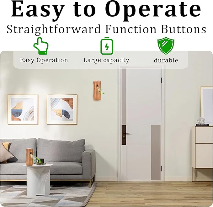 Automatic Air Freshener Spray Dispenser (6-Pack), Free Standing or Wall Mounted Adjustable Aromatherapy Machines for Home, Indoor, Bathrooms, Offices, Hotels and Commercial Places (Wood, 001)