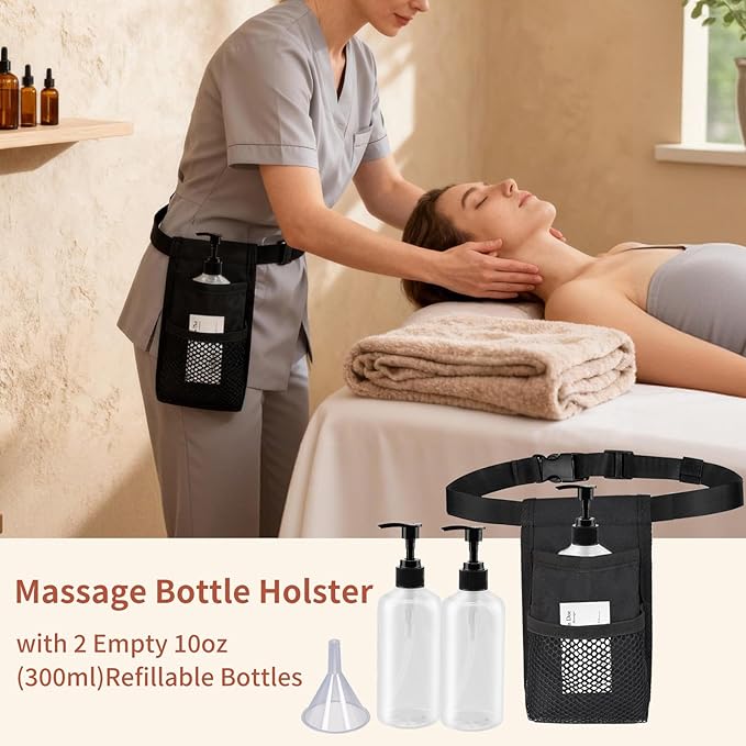 Massage Singer Bottle Holster with Multiple Pockets Design(2X 10oz)