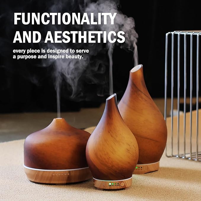 Porseme 150ml Essential Oil Diffuser Glass Color Changing Aroma Air Diffusers Aromatherapy Ultrasonic Cool Mist Humidifier 6 Running Hours Waterless Auto-Off for Sleeping Yoga Office Spa (Caramel)