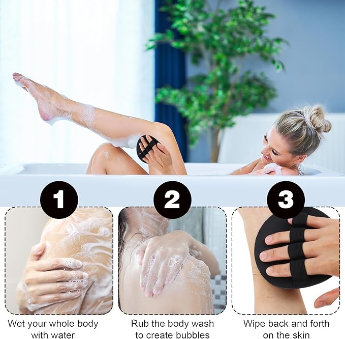4 Pcs Exfoliating Body Scrubber, Skin Exfoliator for Body Dead Skin Remover Massage Bodys Scrubber Sets Gentle Bath and Shower Tool Exfoliating Gloves Deep Cleansing