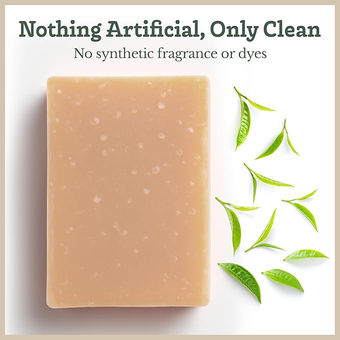 Southern Natural Goat Milk Soap Bar (Tea Tree 3 Pack) Face & Body Soap For Dry, Sensitive Skin. Natural, Handmade Soap For Men, Women & Teens
