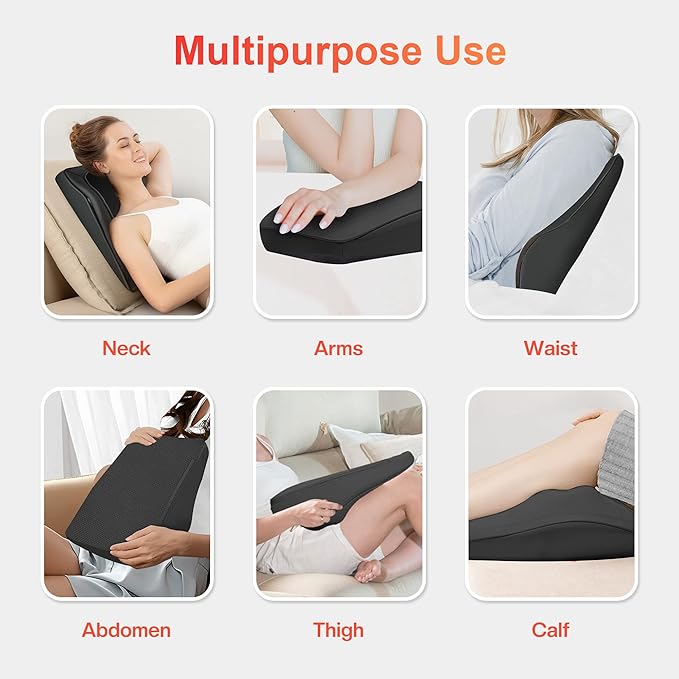 COMFIER Back Massager with Heat, Deep Tissue Shiatsu Neck and Back Massager Chair Use Massager Pillow with Adjustable Flap
