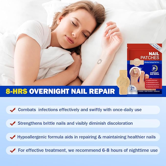 Nail Repair Patches 2 Pack, 21PCS Nail Care Kit for Weak & Cracked Nails, Nail Protector for Improving Appearance of Damaged & Discolored Nails
