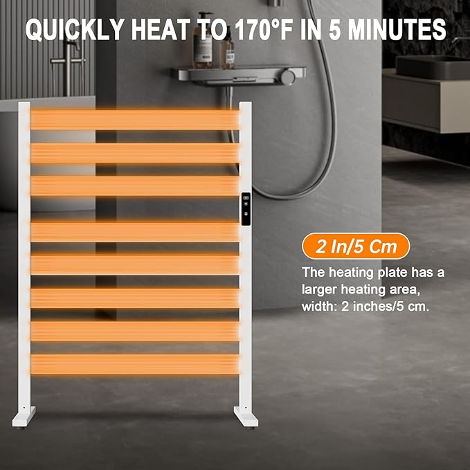 Towel Warmers for Bathroom, Heated Towel Racks for Bathroom, with Timer and Temperature Adjustment, Overheat Protection Function, Freestanding Towel Warmer. Suitable for Bathroom, Bedroom