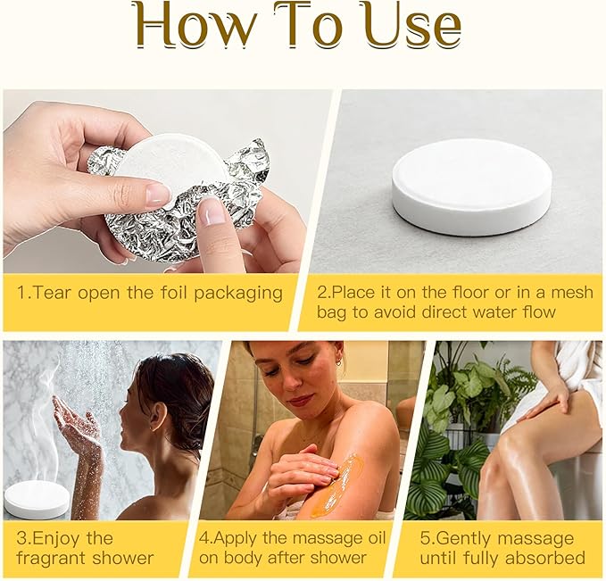 Pjordo Shower Steamers Aromatherapy, Mothers Day Gifts for Women Wife Her, 16 Pack Shower Bombs with Natural Essential Oil & 2 Pack Massage Oil for Moisturizing, Self Care Relaxation Home Spa