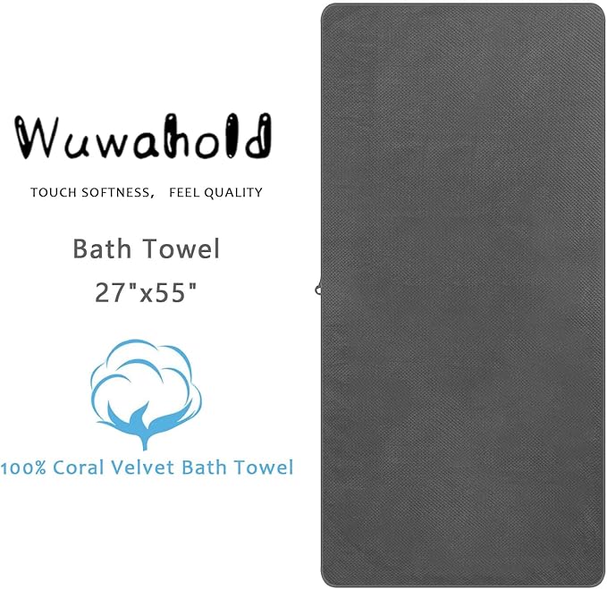 2 Pack Bath Towel Set, Waffle Bath Towel Set, Microfiber Super Soft Highly Absorbent, Sturdy Quick Drying Towels for Bathroom, Gym, Sports, Yoga(2 Piece 27" x 55", 1Grey+1Beige White)