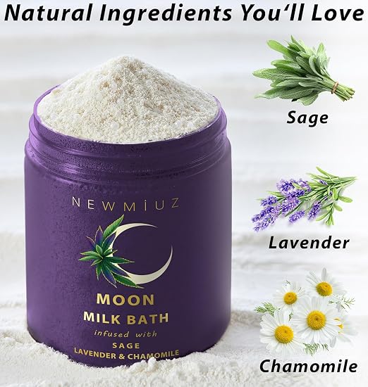 Cleansing Sage Moon Milk Bath Soak - Lavender Chamomile - Moisturize & Soften Skin Spiritual Stress Relief Gifts for Women Destress Luxury Spa Bath Salt Powder Birthday Perfect Stocking Stuffers - Image 3