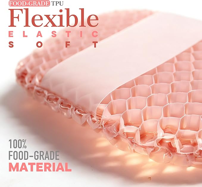 Bath Mitt - Exfoliating Glove, Honeycomb Body Scrubber,Massage Body Scrub Gloves for Home Spa,Mitt Sponges for Cleaning Body,Deep and Gentle,Fast foaming (Pink(Softer,Small Size,) New Version)
