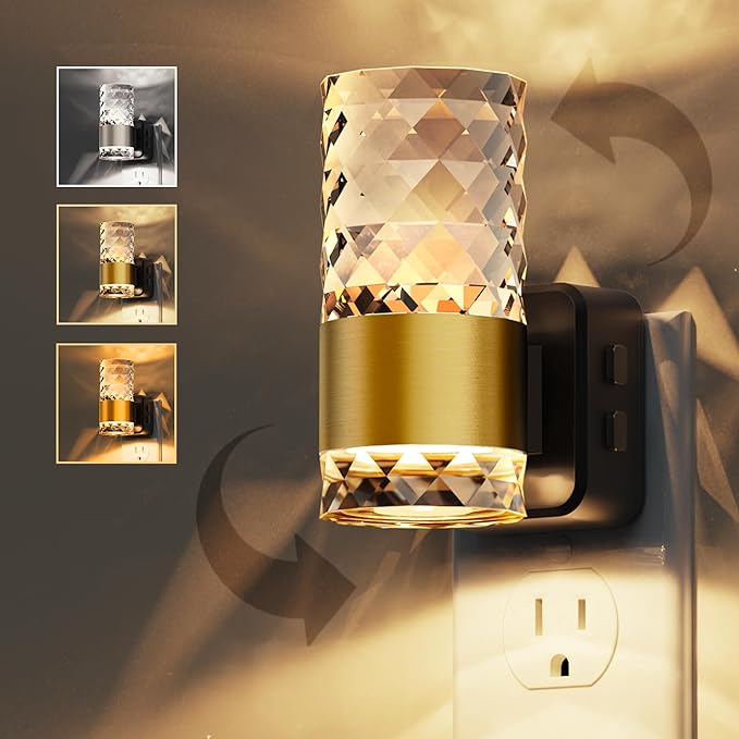 L LOHAS LED Night Light,Modern Night Lights Plug into Wall,Amber-3000K-5000K Adjustable Color Temperature Night-Light,Dimmable Nightlights with Dusk to Dawn Sensor for Rooms Bathroom Hallway