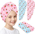 Microfiber Hair Towel Wrap for Kids Hair Drying Towel Wrap with Button 2 Pack Wet Hair Towel Wrap Head Towels Wrap for Girls
