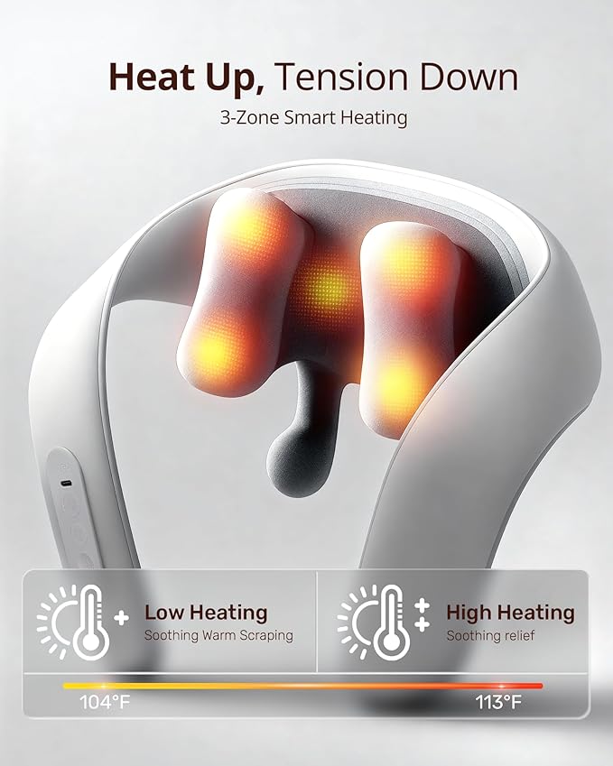 Shiatsu Neck and Back Massagers with Heat, 150 Mins Use, 4 Modes & Adjustable Massage Head, Mother’s Day Gift for Mom, Electric 3D Deep Tissue Kneading for Shoulder, Leg, Muscle Soreness, Pain Relief