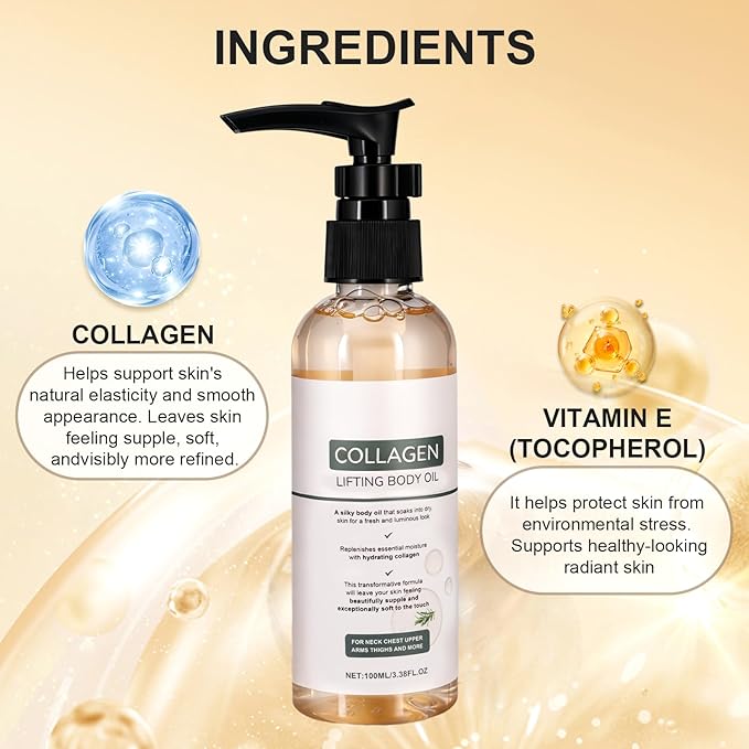 Collagen Oil, Collagen Lifting Body Oil, Advanced Hydrating Collagen Oil for Body -After Shower, Collagen Body Oil Firming for Women & Men (2pcs)