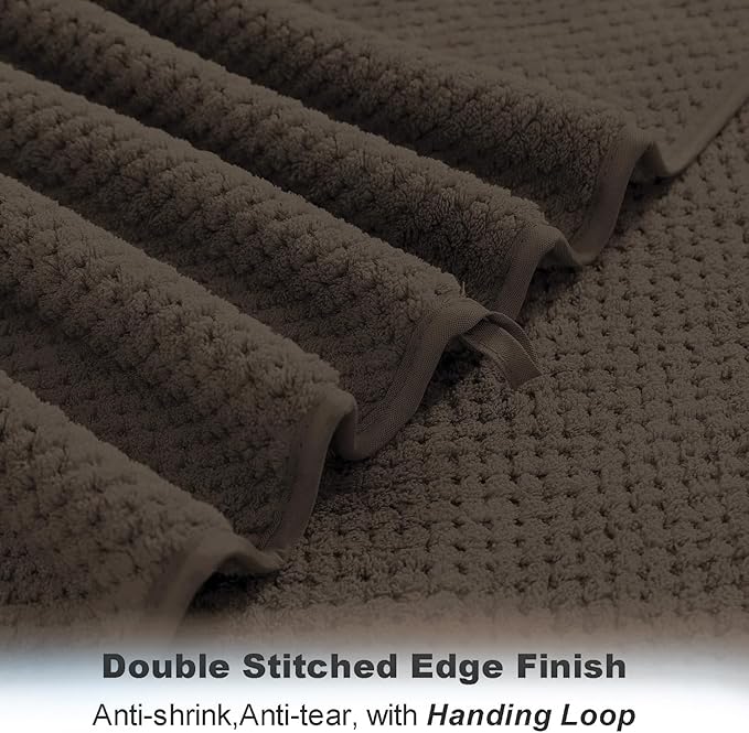 Smuge Extra Large Bath Towel Sheet Set 35x70 Inches - Oversized Bath Towels Set,Large Microfiber - Quick Dry,Lightweight,Super Soft,Highly Absorbent Towel Set for Bathroom,Pack of 4(Seal Brown)