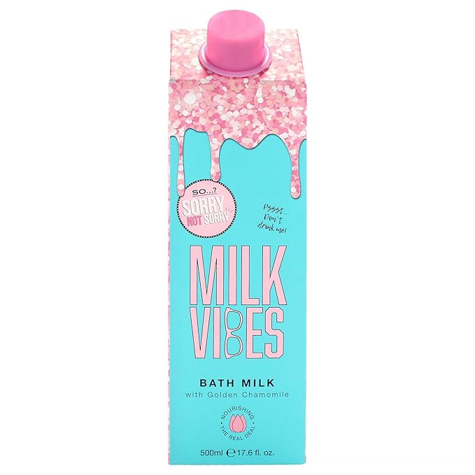 So.? Sorry Not Sorry Milk Vibes Bath Milk, Nourishing & Restoring Bath Soak Infused with Golden Chamomile, Vegan & Cruelty Free (500ml)