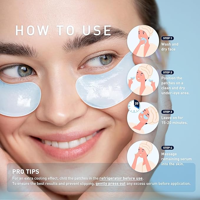 Under Eye Patches Kit: 120 Pcs Retinol & Caffieine Gel Eye Mask for Dark Circles, Puffiness and Wrinkles - Day & Night Skin Treatment Pads with Niacinamide, Collagen & Hyaluronic Acid (2 Pack)