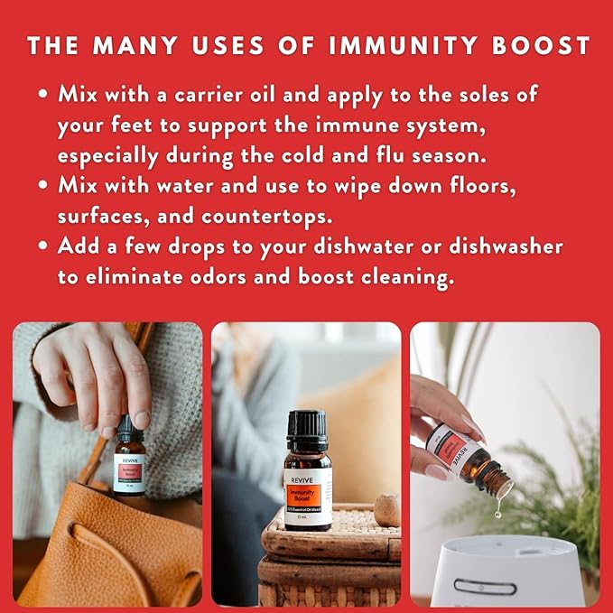 Immunity Boost 120mL Essential Oil Blend by Revive Essential Oils - 100% Pure Therapeutic Grade, for Diffuser, Humidifier, Massage, Aromatherapy, Skin & Hair Care
