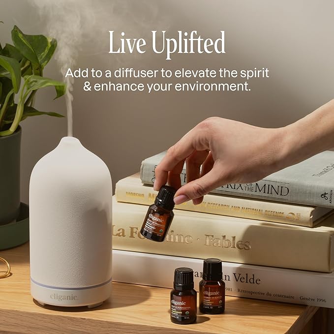 Cliganic Organic Patchouli Essential Oil - 100% Pure Natural Undiluted, for Aromatherapy Diffuser | Non-GMO Verified