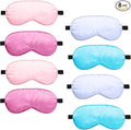 BBTO 8 Pcs Sleep Mask, Silk Eye Mask for Sleeping with Adjustable Strap, Blackout Sleeping Eye Blindfold Soft Silk Mask for Men Women Adults (Light Color)