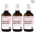 Rose Water Spray for Face & Hair – Pure USDA Organic Rosewater Toner – Refreshing Mist for Skin Care, Makeup & Locs – Natural Rose Scent, 4 Oz (3 Pack)