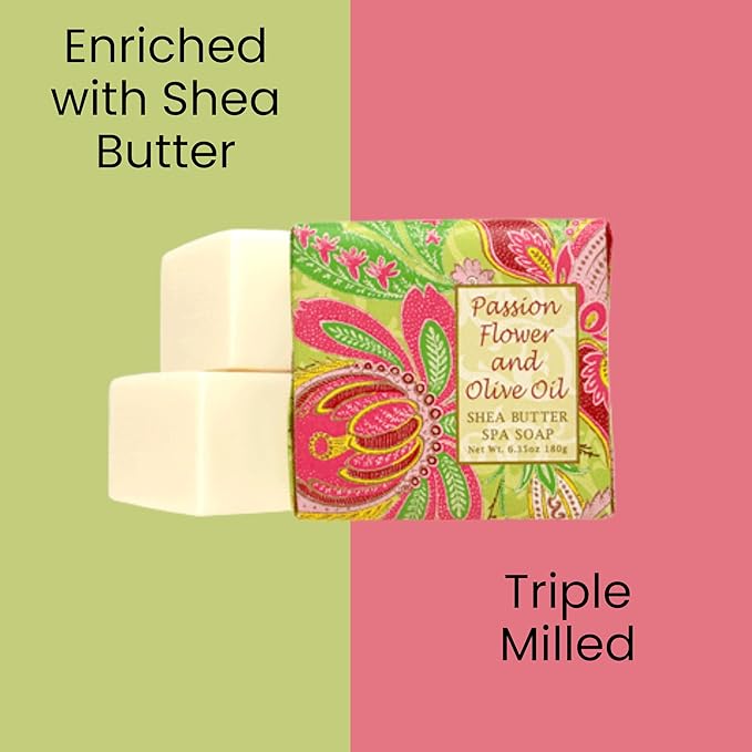 Greenwich Bay Mini Botanical Soap Bars – 12 Pack 1.9 oz Each – Individually Wrapped Guest Soaps for Airbnb, Spa, Travel, Bath – Travel Size Bar Soap Set, Passion Flower & Olive Oil