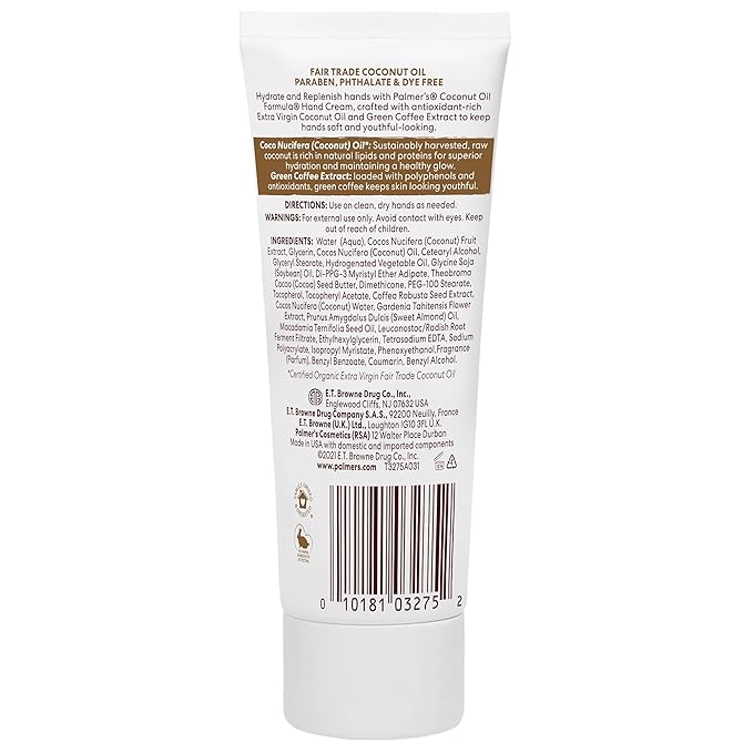 Palmer's Coconut Oil Formula Moisturizing Hand Cream, 3.4 Ounce