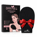 Exfoliating glove for Shower & Exfoliating body scrubber – 100% Vegan Viscose Kessa Mitt for Dead Skin Removal, Self-Tan Fade & Keratosis Pilaris –Dual-Texture Glove for Spa & Massage (1 Pack BlacK)