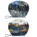 2 PCS Shower Cap Waterproof Double Layer Elastic Adjustable Reusable Hair Bath Caps for Girls Women Cute Aesthetic-Blue