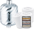 Shower Filter and 3 pcs Cartridge-99% Removal of Chlorine,Rust,Impurities -Softens Hard Water to More Clean - Smooth Skin, Hair Soft -High Output No Pressure Loss/NO Leaking,Easy Install and Replace
