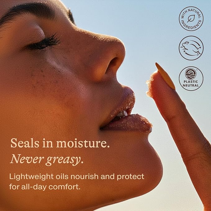 USDA Organic Lip Scrub Vanilla - USA Made with Natural Ingredients, Moisturizing Scrub Exfoliator for Dry Lips, Lip Sugar Scrubber Exfoliator for Smooth Lips, Small Beauty Gifts