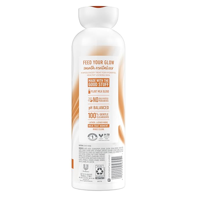 Dove Plant Milk Cleansing Body Wash Coconut & Lychee for Moisturized Skin Gentle Cleanser, No Sulfate Cleansers or Parabens, 98% Biodegradable 17.5 fl oz (Pack of 4)