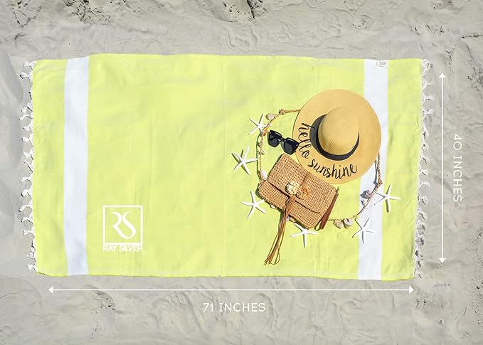 Turkish Beach Towel Oversized Clearance XL 40x71- Sand Free - 100% Cotton Soft Quick Dry - Extra Large Blanket Travel and Pool Towels for Adults- Cloud Sandproof, Beach Essentials for Women