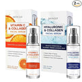 Skin 2.0 Hyaluronic & Collagen + Vitamin C Face Serum – Dermatologist Tested, Anti Aging, Korean Skin Care – Deep Hydration, Smooths Fine Lines – Vegan, Clean Beauty - Pack of 2