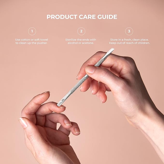 NGHIA Pusher - S-505 (Stainless Steel) | Double–Ended Cuticle Pusher | Precision Nail Care Tool| Premium Quality for Nail Care | Ergonomic Design | Suitable for Professional & Home Use…