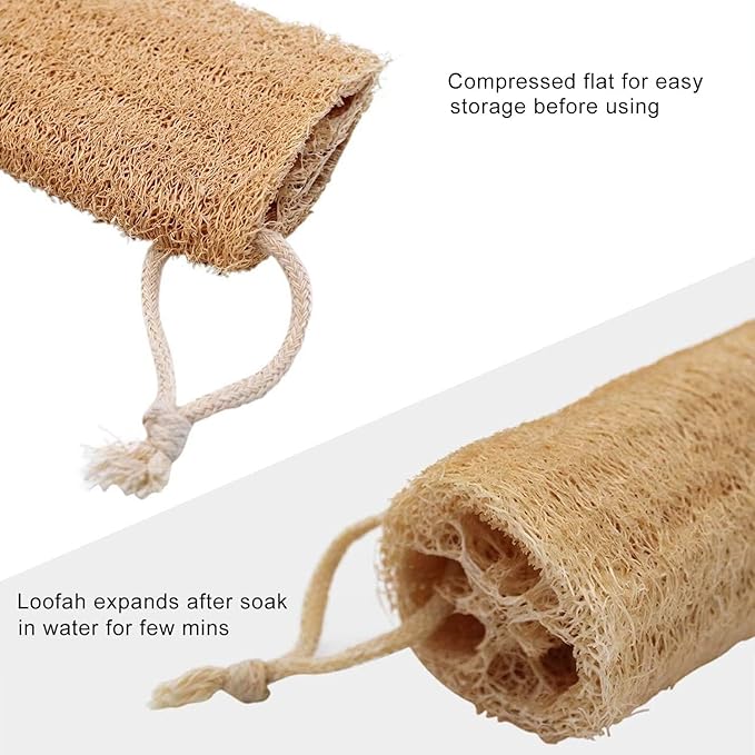 Natural Loofah Sponge, METLUCK 6 Pack Organic Real Loofah Exfoliating Body Scrubber Luffa Sponge Natural Loofah Bulk for Men Women in Bath Shower Deep Clean