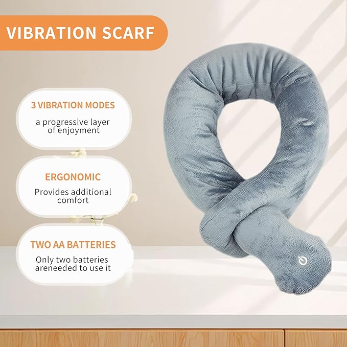Travel Pillows,Wireless Airplane Massage Pillow Neck Support with 3 Vibration Modes,Vibration Wrap Neck Massage,Battery Operated Adjustable Pillow for Neck Pain Relief