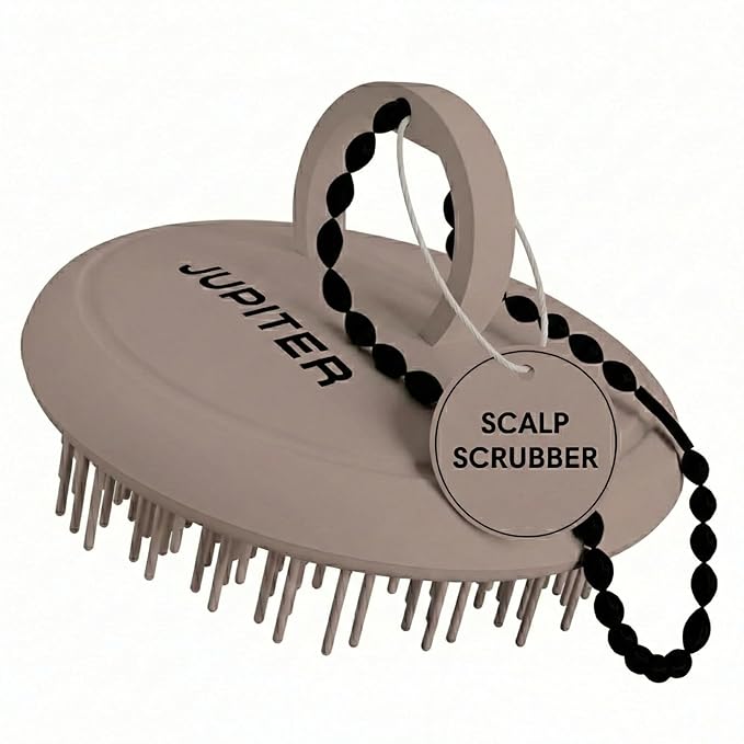 Jupiter Scalp Exfoliator - Scalp Massager Tool for Wet & Dry Hair - Ergonomic Detangler Brush - Dandruff Comb & Scrub to Remove Dandruff & Buildup and Support Circulation - Purple