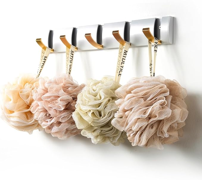 MTDLYICE Loofah Sponge, XL Large Loofah 75g 4 Pack, Bath Sponge Soft Mesh Shower, Body Scrubber, Loofah for Men, Bath Accessories Body wash Foaming (Beige)