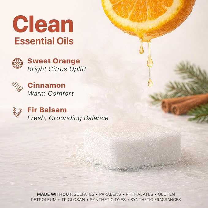 Shower Steamers Aromatherapy - USA Made with Natural Ingredients, Mothers Day Gifts for Mom, Large Shower Tablets with Orange & Fir Essential Oil, Self Care Relaxation Gifts for Women & Men