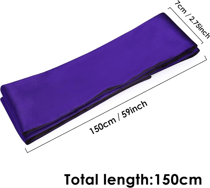 FRESHME 2pc Satin Blindfold Sleep Mask - Valentine's Day Gift Soft Adjustable Blockout Light Silk Eye Sleeping Mask for Couples Bedtime, Double Sides Dark Purple & Black+Black 2pc Set