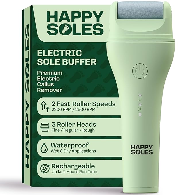 Electric Sole Buffer Foot Callus Remover - FSA Eligible HSA Rechargeable Electric Foot File - Professional Pedicure Tool - Smooth Cracked Heels & Calloused Feet - Ultimate Self-Care Tool