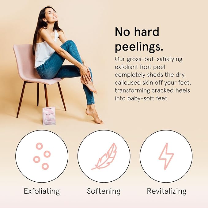 grace & stella Award-Winning Foot Peel Mask - Foot Peeling Mask with Aloe Vera - Moisturizing Foot Mask for Dry Cracked Feet - Foot Exfoliator for Baby Soft Feet (2 Pairs, Lavender)