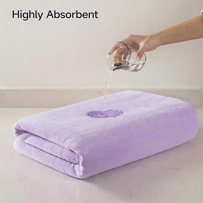 REDKISS 2 Pack Microfiber Extra Large Bath Sheets, 35 x 70 Inches, 670G, Soft and Absorbent, Quick Dry Oversized Bath Towels, Perfect for Bathroom, Plush Shower Towels for Spa, Gym & Hotel, Purple