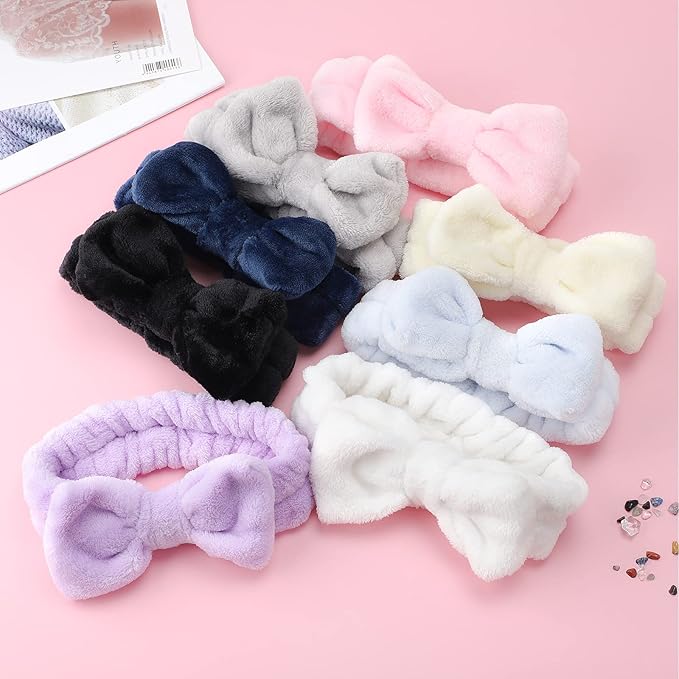 WSYUB Spa Headband, 8Pcs Makeup headband,Headband for Washing Face, Shower Skin Care Fluffy Stocking Stuffer for Woman Girl Teens Slumber Party Supplies